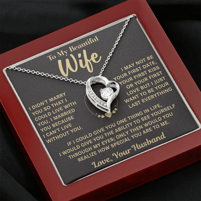 TO MY WIFE FROM HUSBAND NECKLACE - Premium Forever Love Necklace (SKUJ12-VC-01)