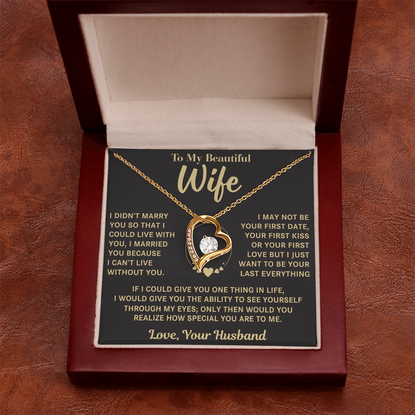 TO MY WIFE FROM HUSBAND NECKLACE - Premium Forever Love Necklace (SKUJ12-VC-01)