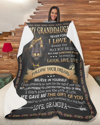 BLANKET FOR GRANDDAUGHTER – COMFORT & WARMTH GIFT FROM GRANDPA  Sherpa Fleece Quilt Blanket SNOW (SKUB09-44)