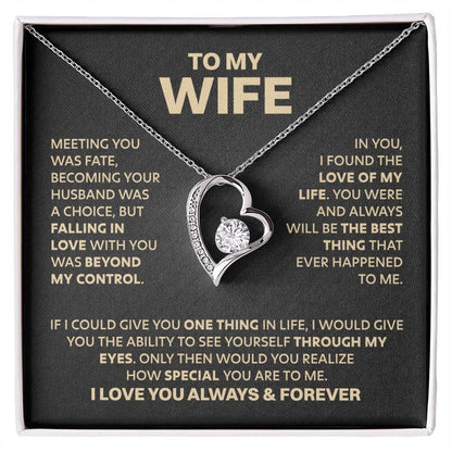 TO MY WIFE - GIFT FROM HUSBAND "Meeting You Was Fate" - Forever Love Necklace