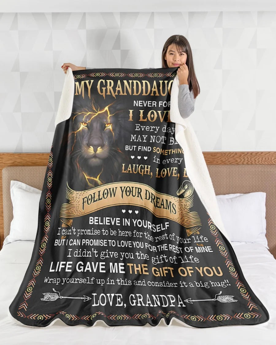 BLANKET FOR GRANDDAUGHTER – COMFORT & WARMTH GIFT FROM GRANDPA  Sherpa Fleece Quilt Blanket SNOW (SKUB09-44)