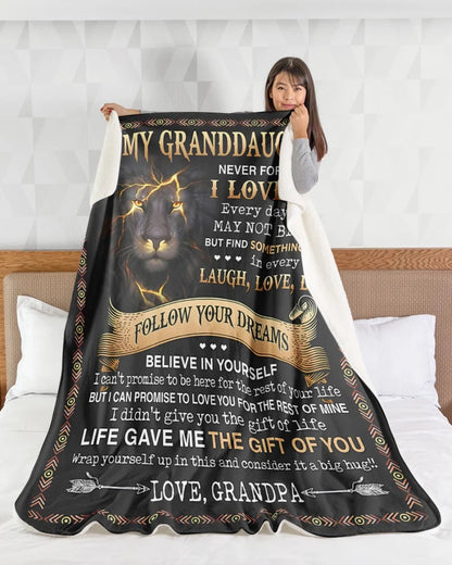 BLANKET FOR GRANDDAUGHTER – COMFORT & WARMTH GIFT FROM GRANDPA  Sherpa Fleece Quilt Blanket SNOW (SKUB09-44)