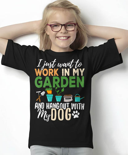 Gardening T-Shirt Dog Lover Gardener Garden Pet Gift Plants T-Shirt