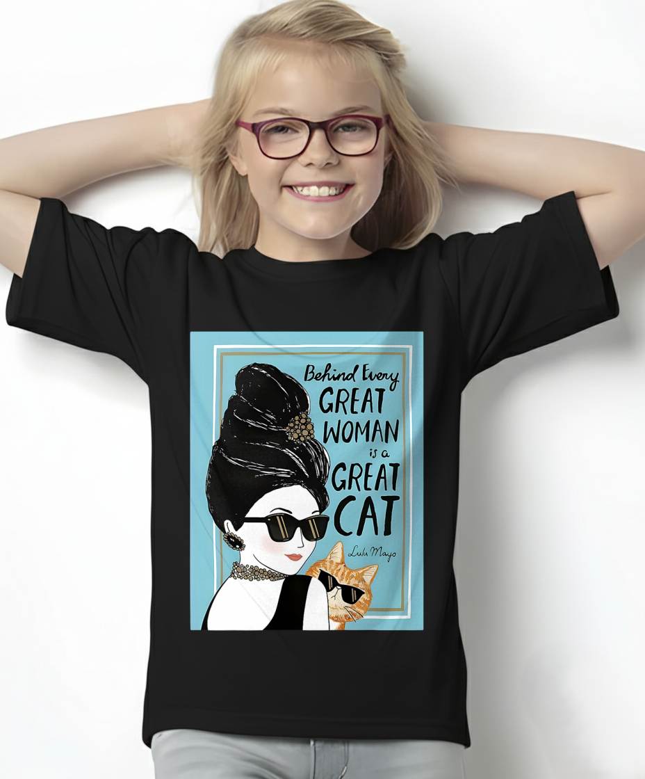 Cats Behind Every Great Woman There Is A Great Cat T-Shirt