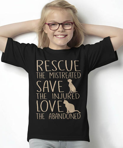 Rescue Save Love - Cute Animal Rescue Dog Cat Lovers T-Shirt