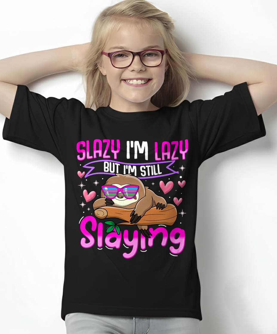 Tween Girl Shirt Funny Animal Sloth Trendy Slazy Gift T-Shirt