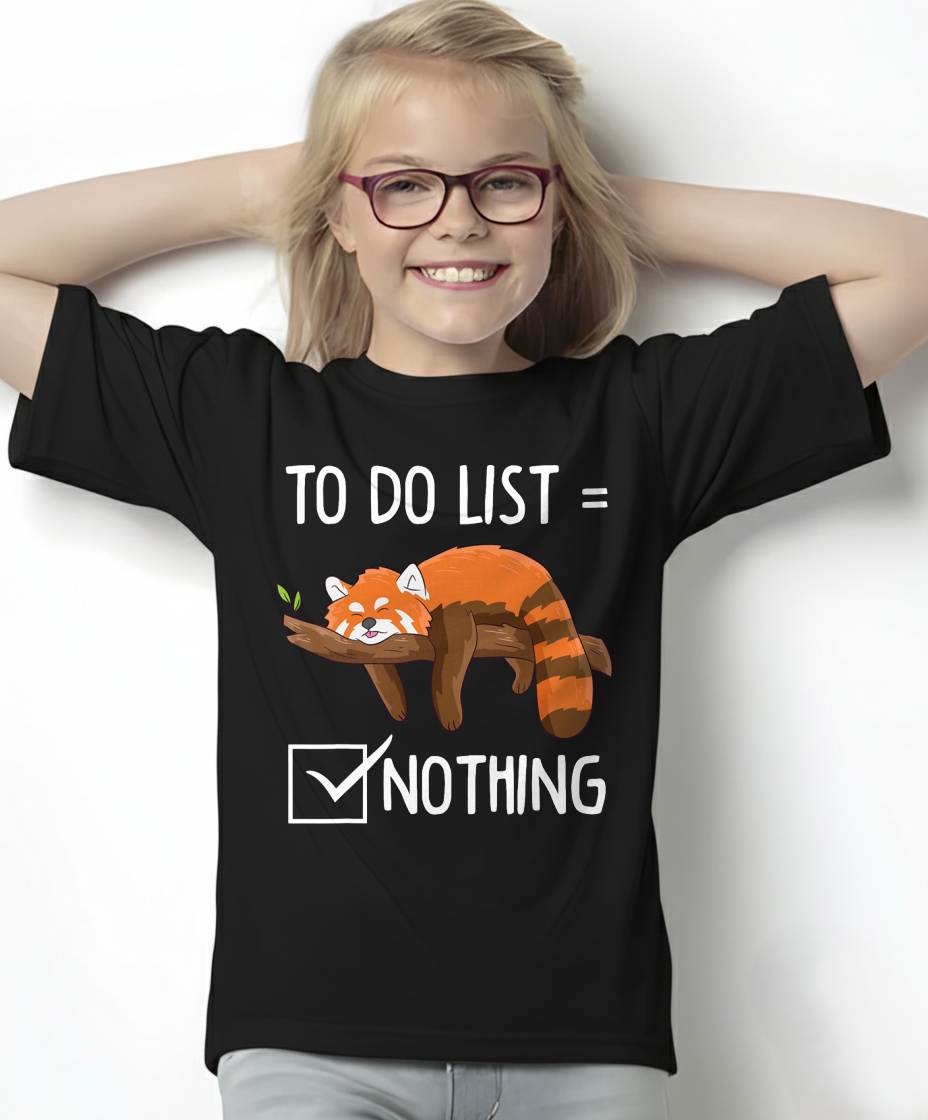 Red Panda Lazy Tired Chilling to Do List Nothing Pandas T-Shirt