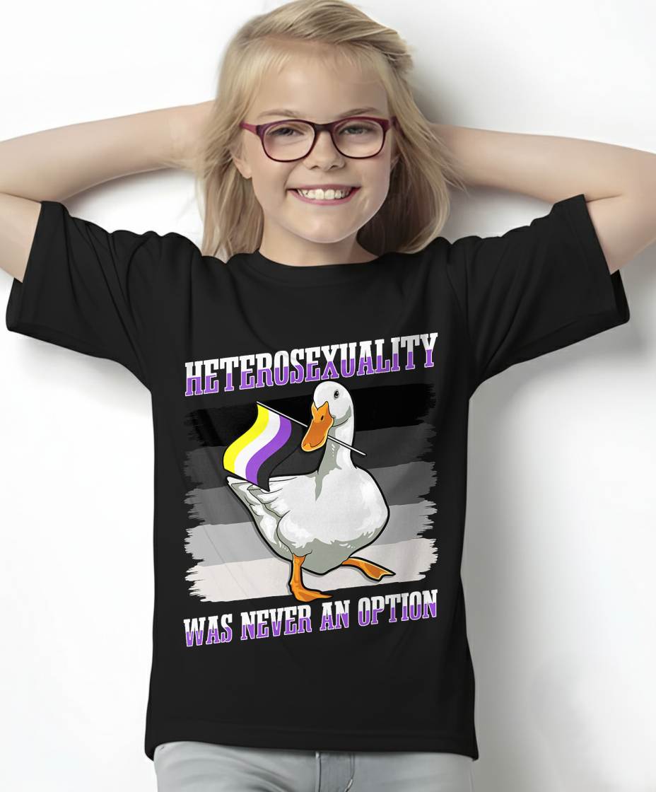 Funny Duck Meme Nonbinary Flag Genderqueer Pride Enby Goose T-Shirt