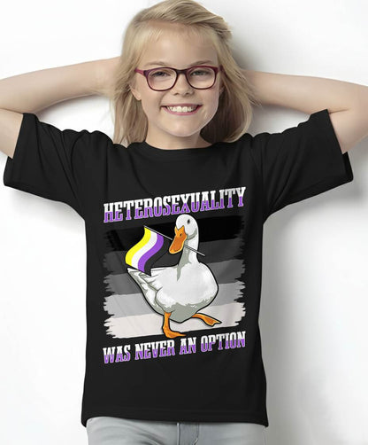 Funny Duck Meme Nonbinary Flag Genderqueer Pride Enby Goose T-Shirt