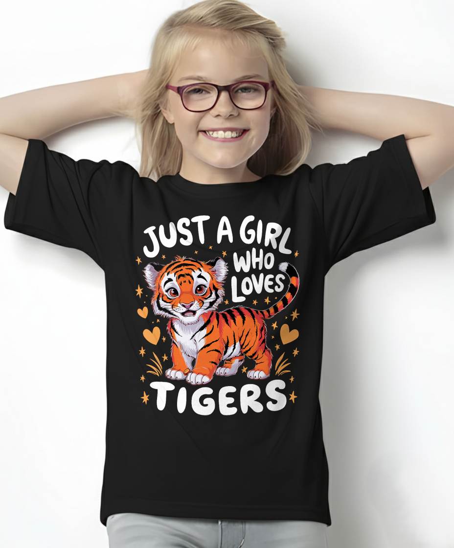 Just a Girl Who Loves Tigers Cute Tiger T-Shirt