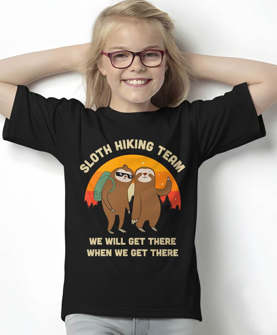 Sloth Hiking Team - Funny Vintage Gift T-Shirt