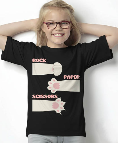 Rock Paper Scissors Hand Game Feline Animal Cute Cat T-Shirt