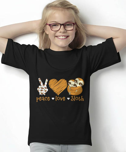 Peace Love Sloth Hand Sign Heart Sloth Lovers T-Shirt