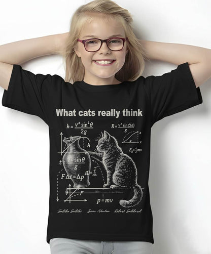 Funny Cat Physics Humor Design What Cats Really Think T-Shirt