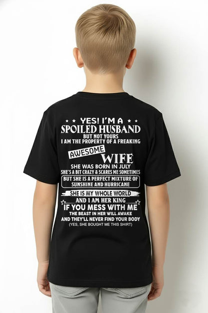 JULY, I AM THE PROPERTY OF A FREAKING AWESOME WIFE Gift T Shirt from Wife for Husband – SNOW MALE07 (SKU12-232-07)