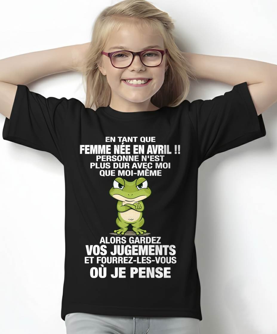 AVRIL SHIRT EN TANT QUE FEMME NÉE EN AVRIL - SNOW04 (SKU2605-202-04)