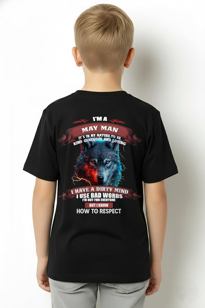 MAY - KNOW HOW TO RESPECT - BIRTHDAY T-SHIRT FOR MEN - snow05 / male (SKU12-162-05)