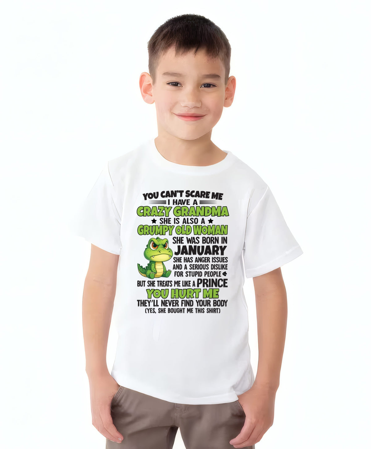 JANUARY - YOU CAN'T SCARE ME - FOR GRANDSON - GIFT FROM GRANDMA - snow01 (SKU09-85-01)