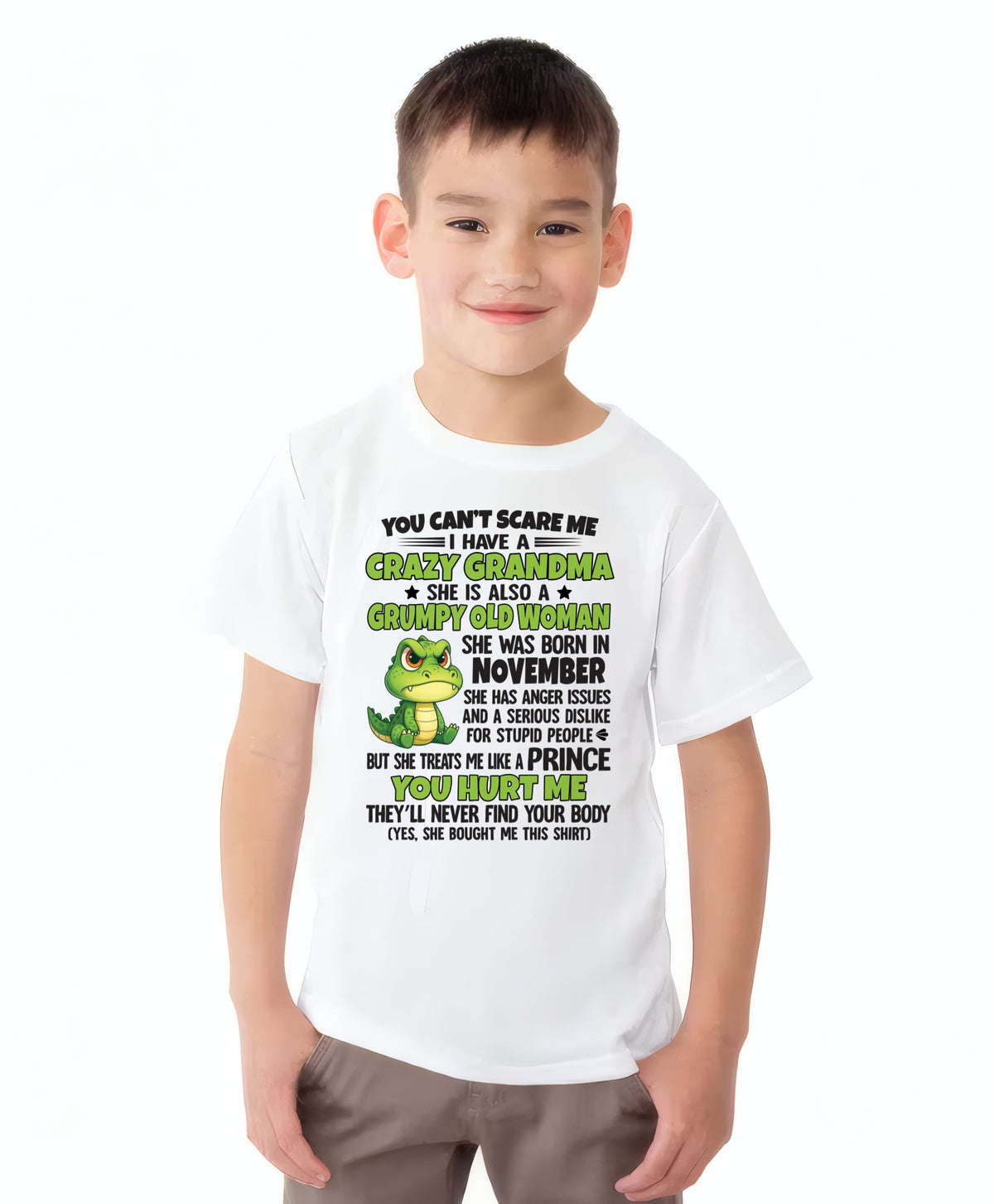 NOVEMBER - YOU CAN'T SCARE ME - FOR GRANDSON - GIFT FROM GRANDMA - snow11 (SKU09-85-11)