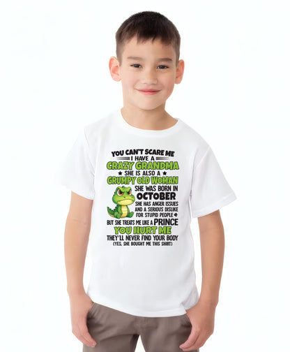 OCTOBER - YOU CAN'T SCARE ME - FOR GRANDSON - GIFT FROM GRANDMA - snow10 (SKU09-85-10)
