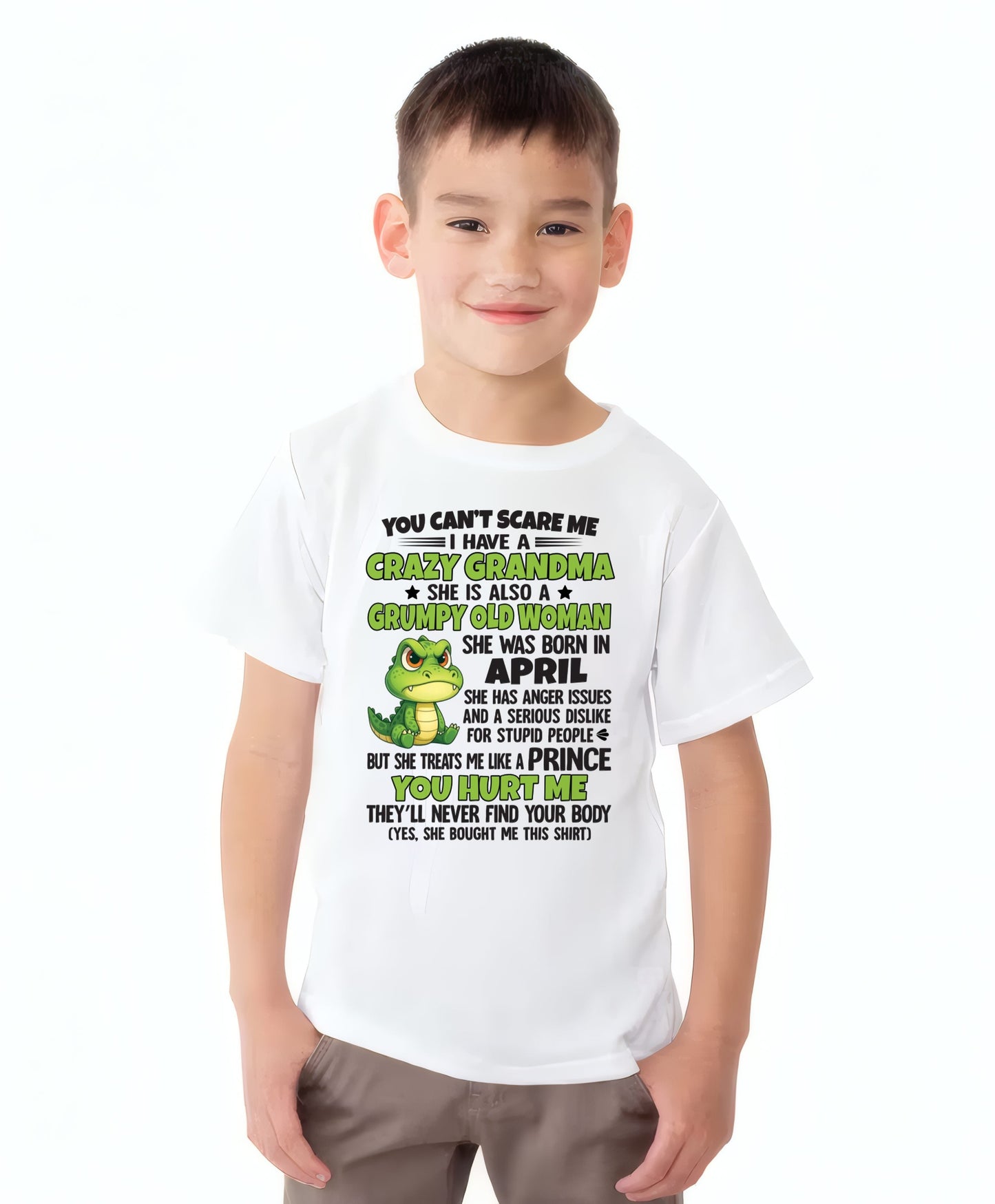 APRIL - YOU CAN'T SCARE ME - FOR GRANDSON - GIFT FROM GRANDMA - snow04 (SKU09-85-04)