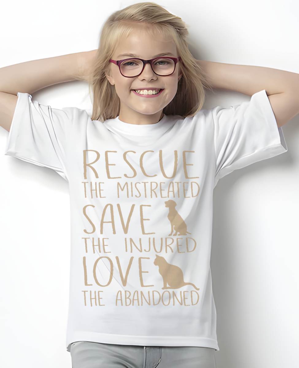 Rescue Save Love - Cute Animal Rescue Dog Cat Lovers T-Shirt