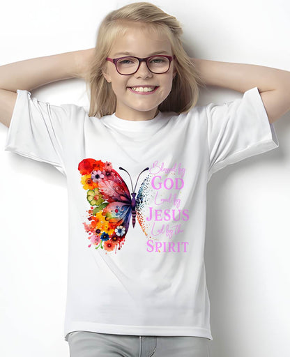 Blessed by God Loved by Jesus Butterfly T-Shirt
