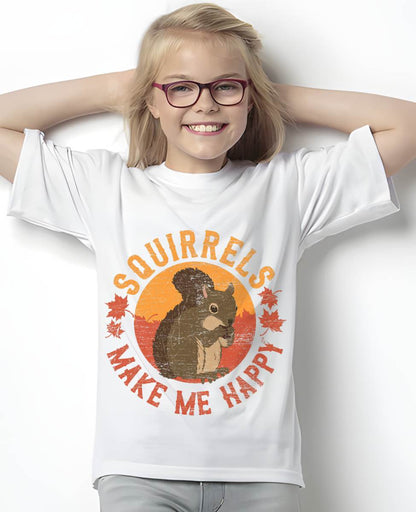 Squirrels Make Me Happy - Vintage Squirrel T-Shirt