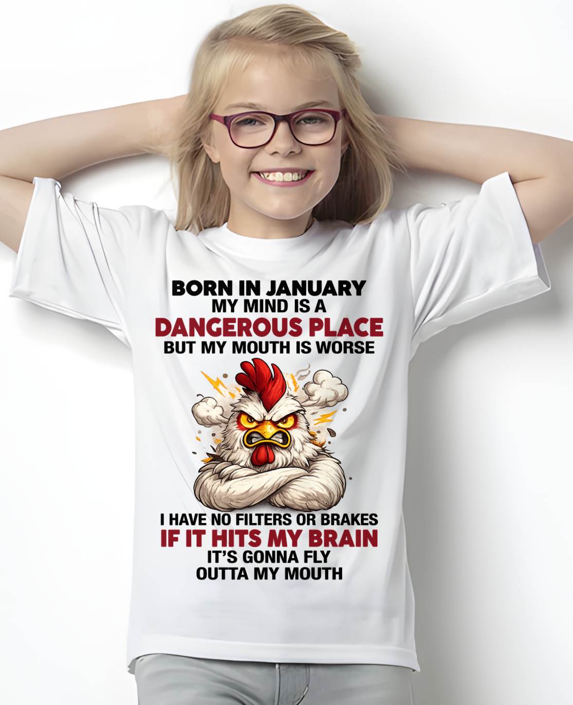 JANUARY SHIRT, MY MIND IS A DANGEROUS PLACE - SNOW01 (SKU2605-114-01)