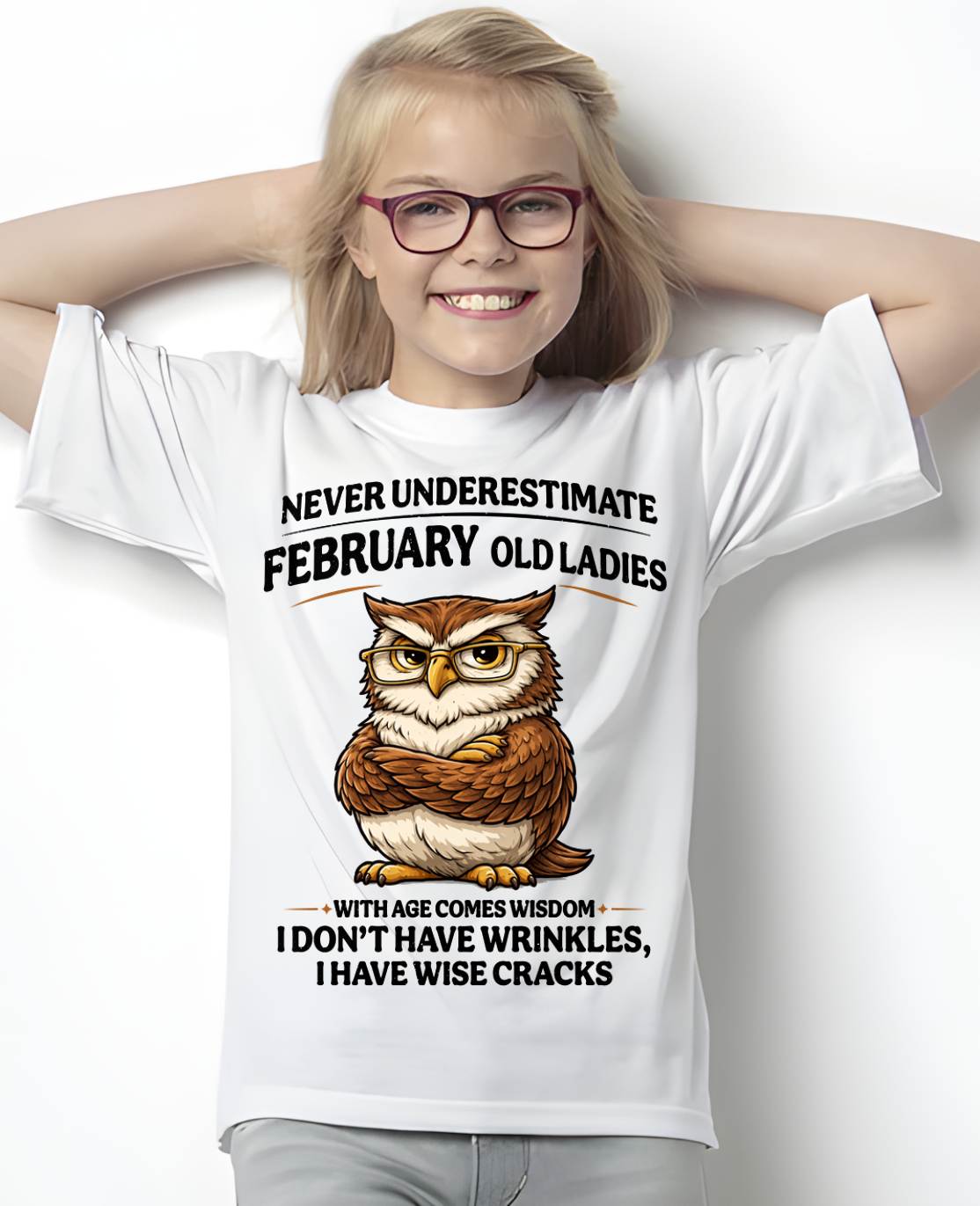 FEBRUARY SHIRT, With age comes wisdom - FMA SNOW02 (SKU2604-101-02)