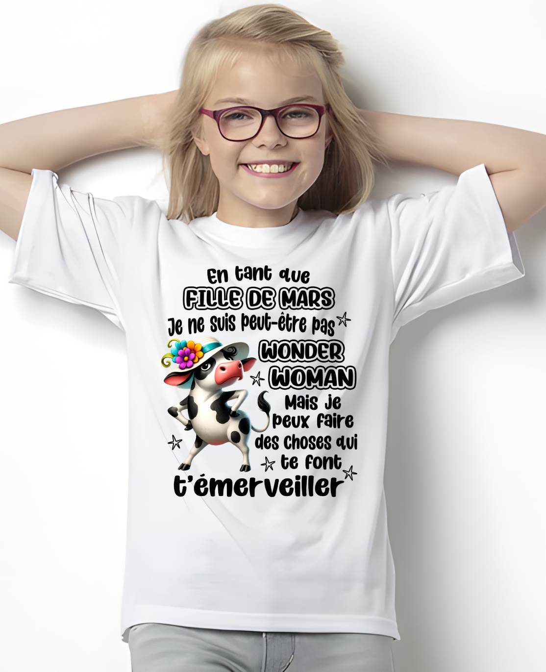 MARS SHIRT Je ne suis peut-être pas WONDER WOMAN - SNOW03 (SKU2605-39-03)
