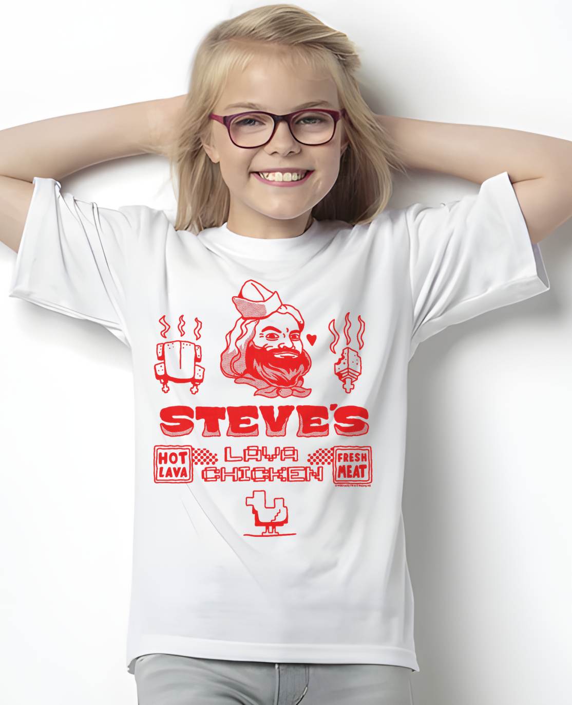 A Minecraft Movie Steve's Lava Chicken Restaurant Logo T-Shirt