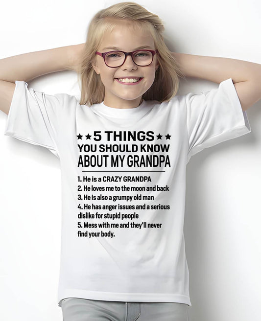 FIVE THINGS YOU SHOULD KNOW ABOUT MY GRANDPA - GIFT FROM GRANDPA - snow00 (SKU2603-134-00)