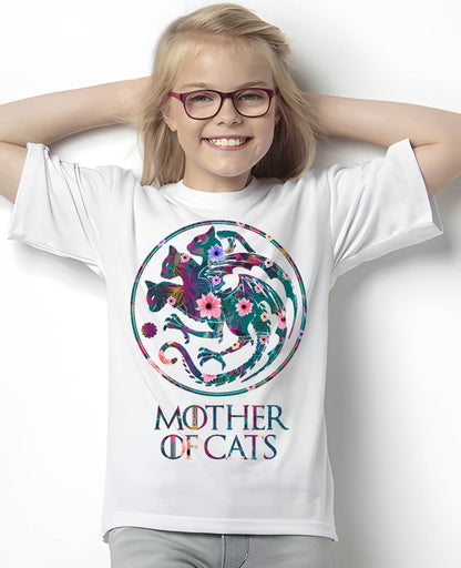 Mother of Cats Shirt with Floral Art - Cat Lovers T-Shirt