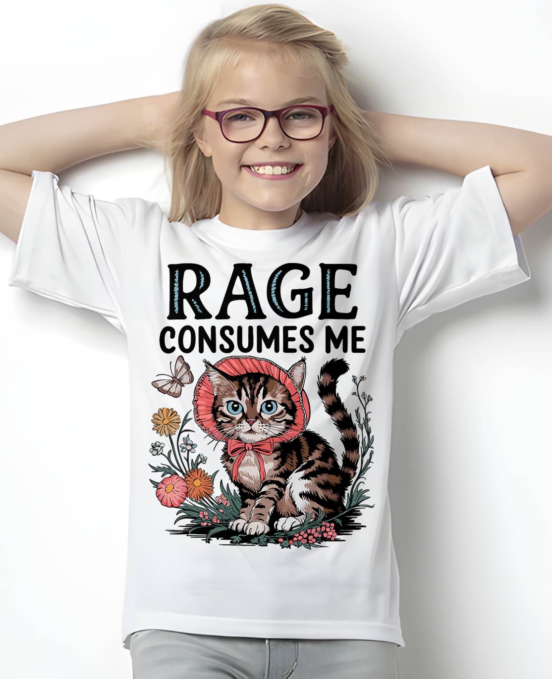 Rage Consumes Me Funny Cat Meme T-Shirt