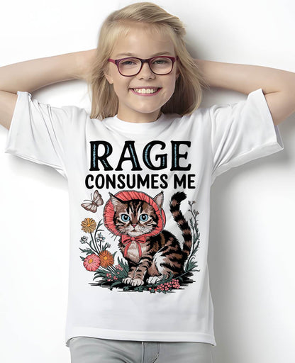 Rage Consumes Me Funny Cat Meme T-Shirt