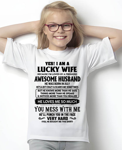 JULY, I’M LOVED BY A FREAKING AWESOME HUSBAND GIFT T SHIRT FROM HUSBAND FOR WIFE – SNOW MALE07 (SKU26T-01196-07)