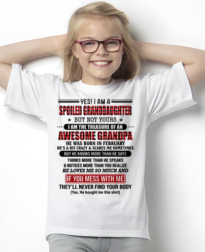 FEBRUARY - YES! I'M A SPOILED GRANDDAUGHTER - GIFT FROM GRANDPA - snow02 (SKU26T-01317-02)
