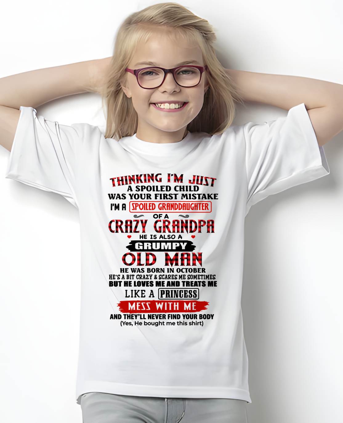 OCTOBER - SPOILED GRANDDAUGHTER - GIFT FROM GRANDPA - snow10 (SKU2602-117-10)