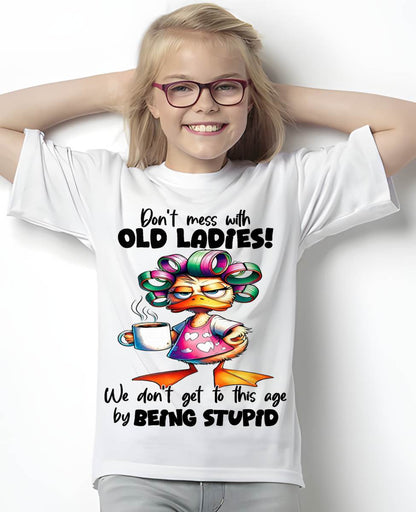 Cute Duck Don't Mess with Old Ladies T-Shirt