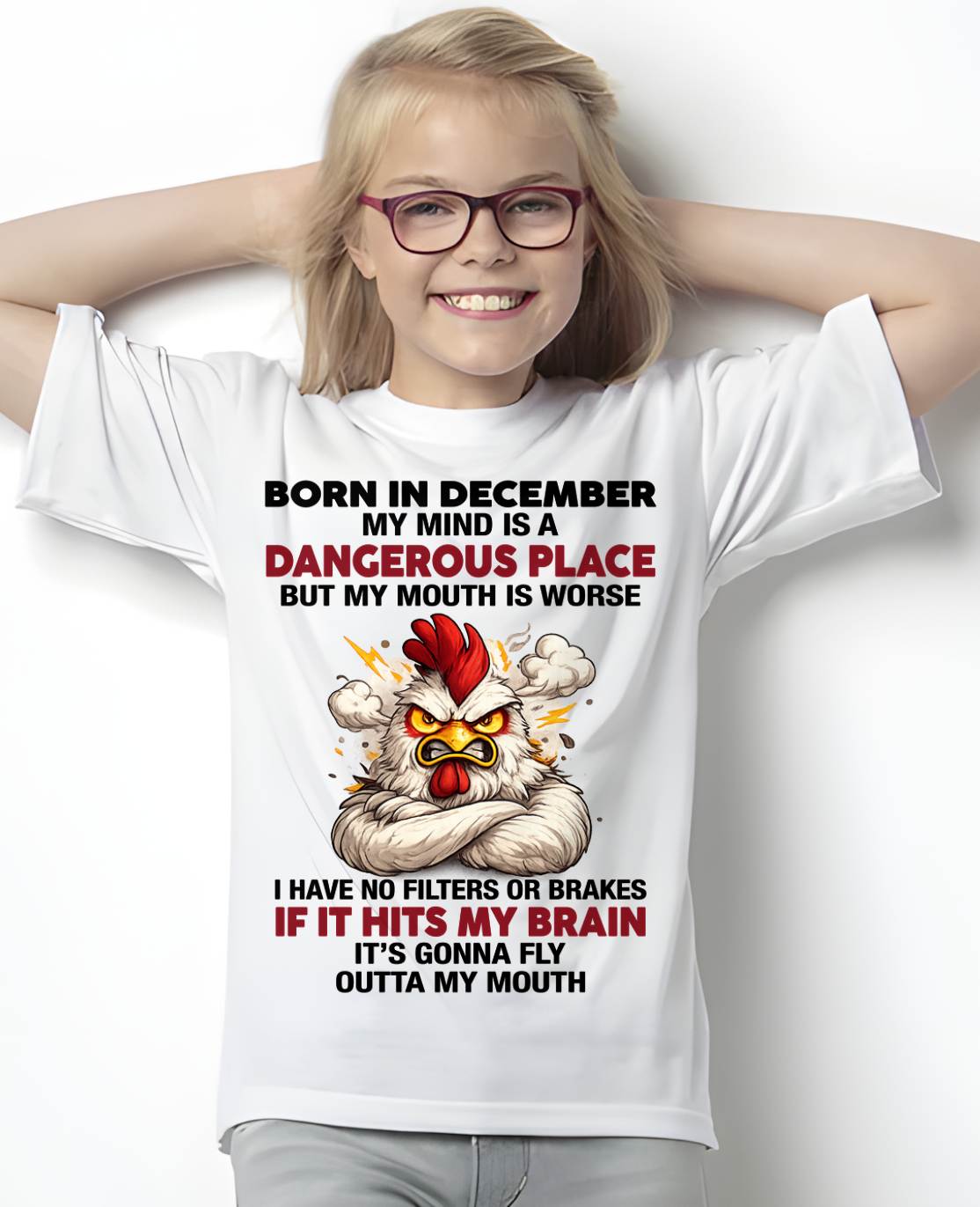 DECEMBER SHIRT, MY MIND IS A DANGEROUS PLACE - SNOW12 (SKU2605-114-12)