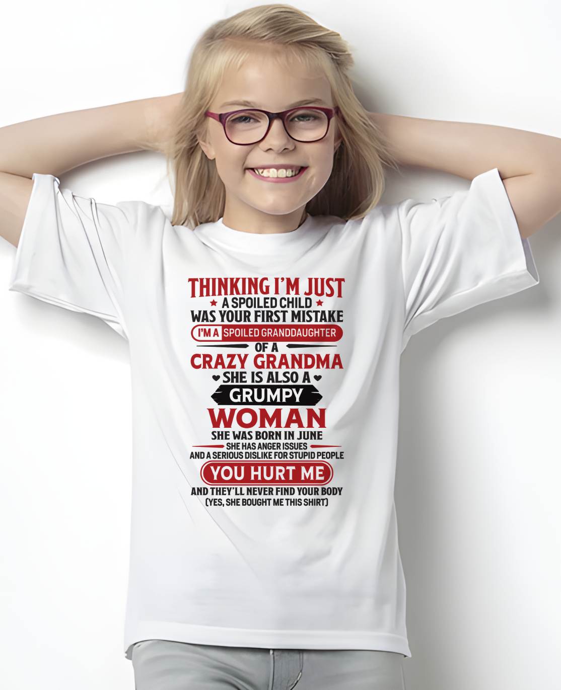 JUNE - TO MY GRANDDAUGHTER - SPOILED GRANDDAUGHTER - GIFT FROM GRANDMA - snow06 (SKU10-117-06)