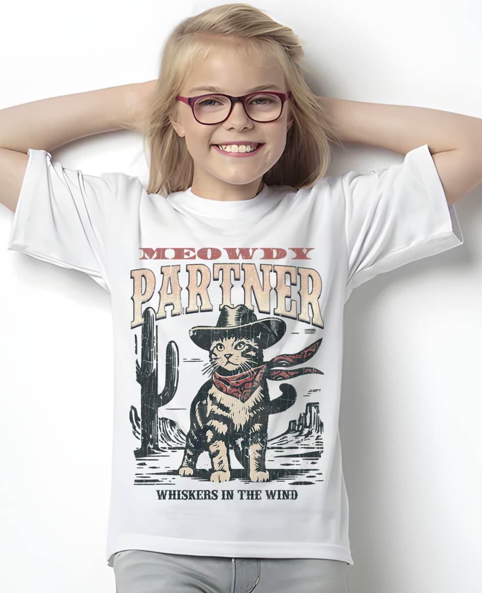Meowdy Partner Cowboy Cat Vintage T-Shirt