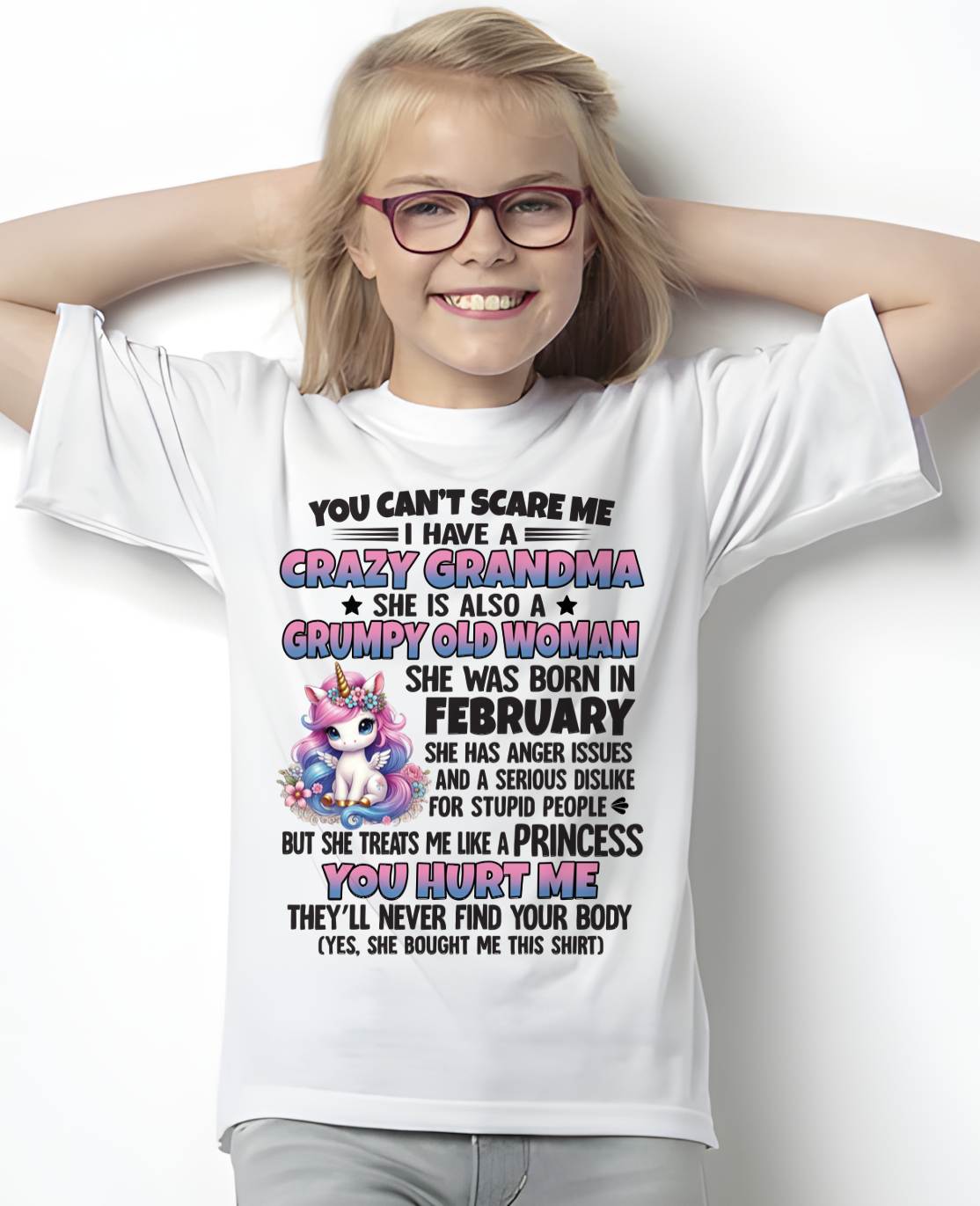 FEBRUARY - YOU CAN'T SCARE ME - GIFT FROM GRANDMA - snow02 (SKU09-106-02)
