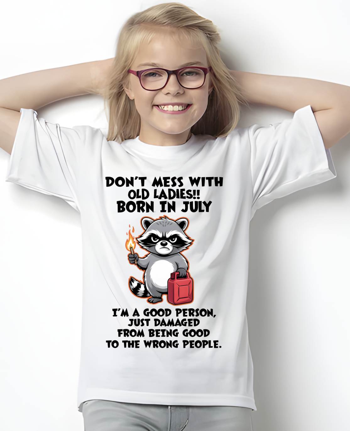 JULY SHIRT, DAMAGED FROM BEING GOOD TO THE WRONG PEOPLE - SNOW07 (SKU2604-282-07)