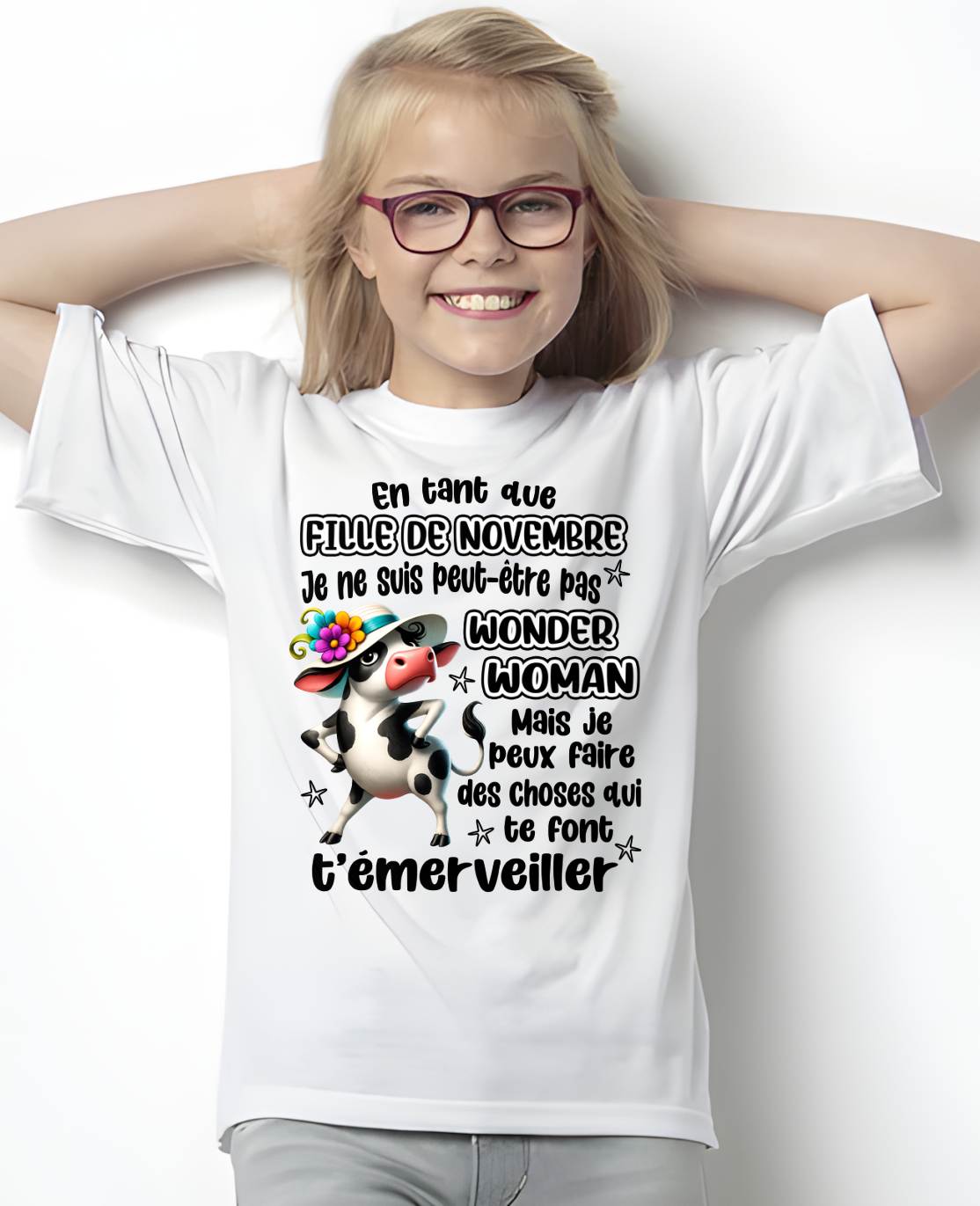 NOVEMBRE SHIRT Je ne suis peut-être pas WONDER WOMAN - SNOW11 (SKU2605-39-11)