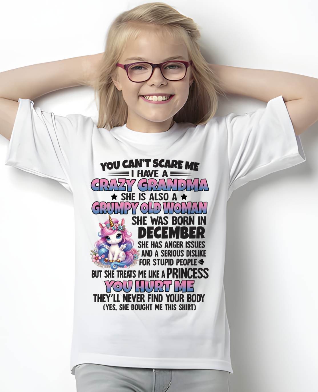 DECEMBER - YOU CAN'T SCARE ME - GIFT FROM GRANDMA - SNOW12 (SKU09-106-12)