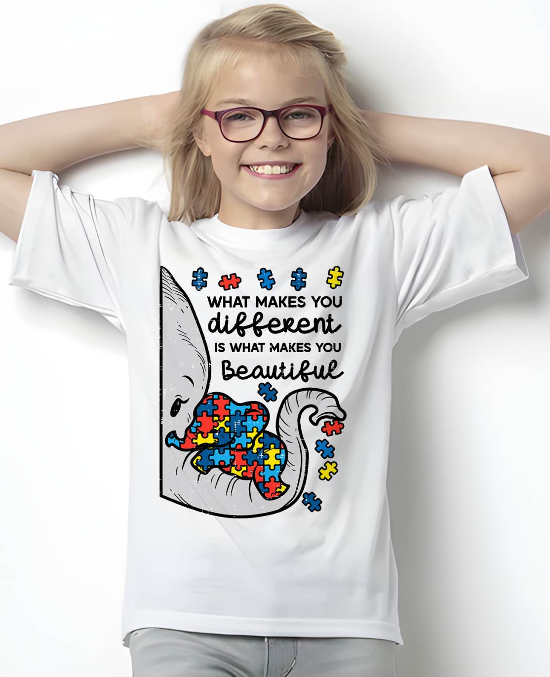 What Makes You Different Beautiful Elephant Autism Awareness T-Shirt