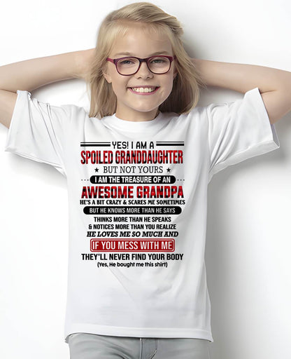 YES! I'M A SPOILED GRANDDAUGHTER - GIFT FROM GRANDPA - snow00 (SKU26T-01317-00)