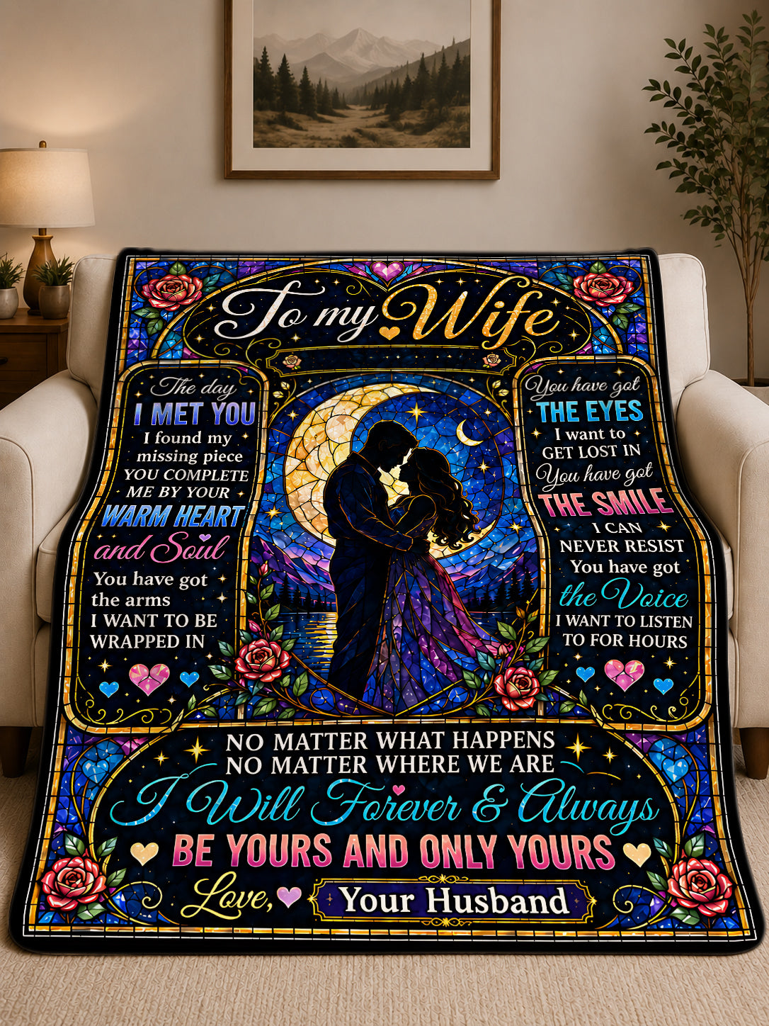 BLANKET FOR WIFE – COMFORT & WARMTH GIFT FROM HUSBAND- SNOW00 (SKU2609-189)